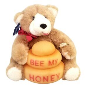 Vintage Applause Teddy Bear Plush Bee My Honey Behive 1986 Stuffed Animal Toy